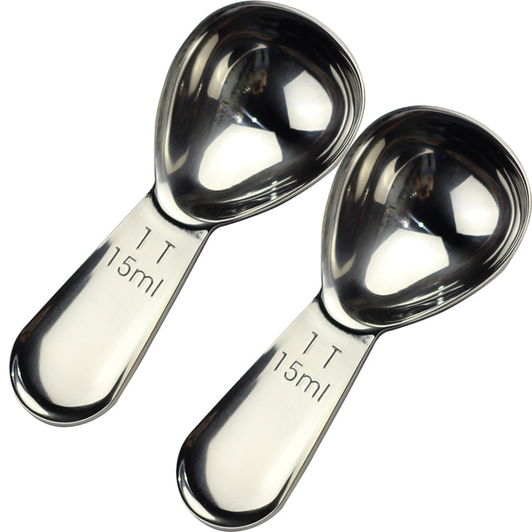 CoaGu 15ml Measuring Spoons Coffee Scoop Short Handle 18/8 Stainless Steel 2pcs